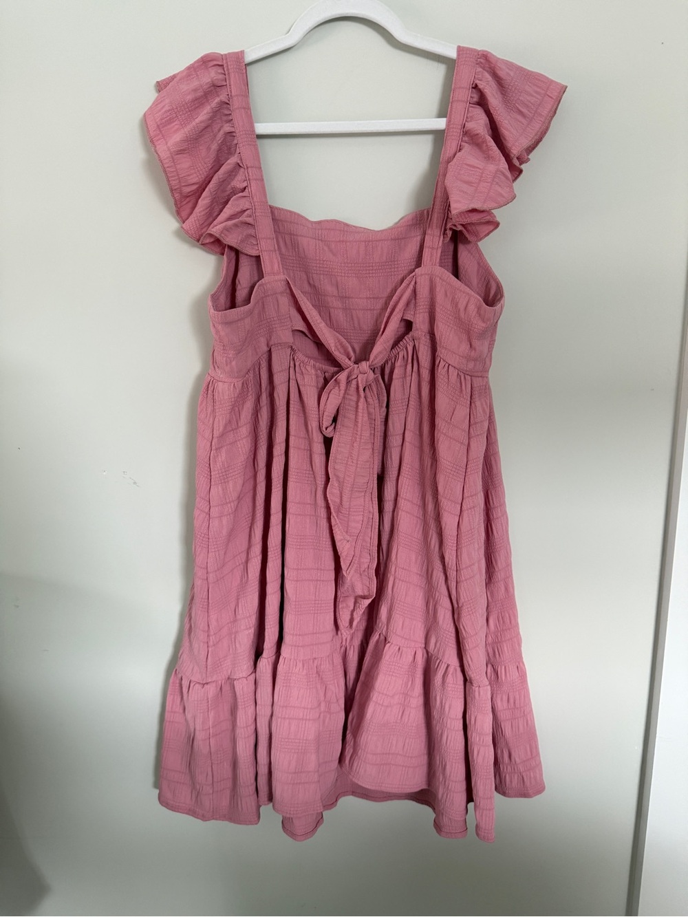 Pink Ruffle Strap Summer Dress - Picture 2 of 3